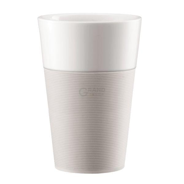Bodum Набор кружек с силиконовой защитой, белые, 0,6 л, 2 предмета, Bistro | https://grandposuda.com.ua