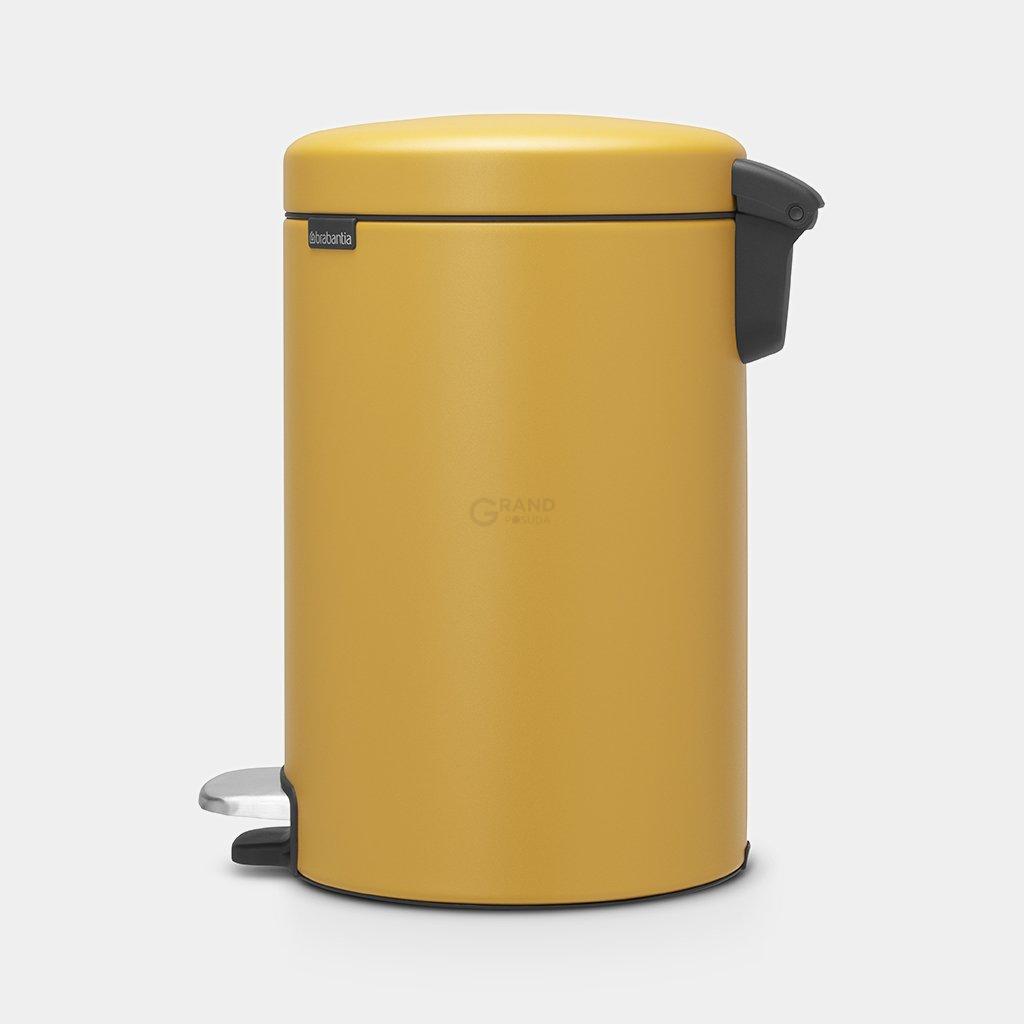 Brabantia Сміттєвий бак з педаллю 12 л безшумний мінерально-гірчичний NewIcon | https://grandposuda.com.ua
