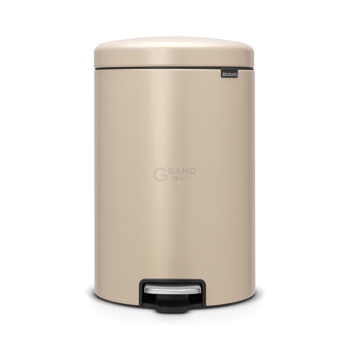 Brabantia Сміттєвий бак з педаллю 20 л безшумний мінерально-золотий NewIcon | https://grandposuda.com.ua