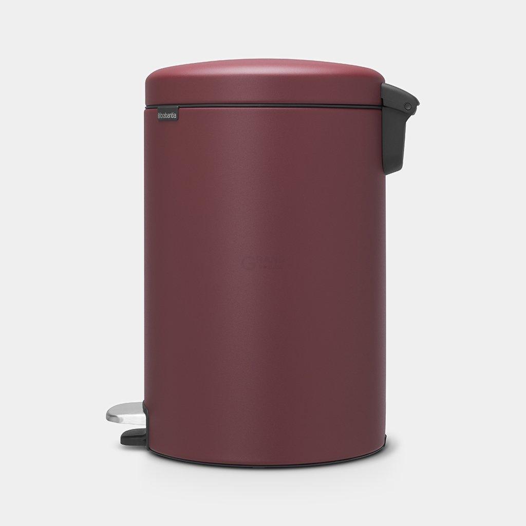 Brabantia Сміттєвий бак з педаллю 20 л безшумний мінерально-бордовий NewIcon | https://grandposuda.com.ua