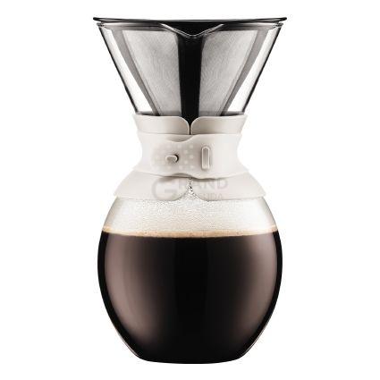 Bodum Кофейник с фильтром молочный, 1,5 л, Pour Over | https://grandposuda.com.ua