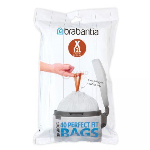 Brabantia Пакети для сміття, 10/12 л, розмір X 40 шт білих | https://grandposuda.com.ua