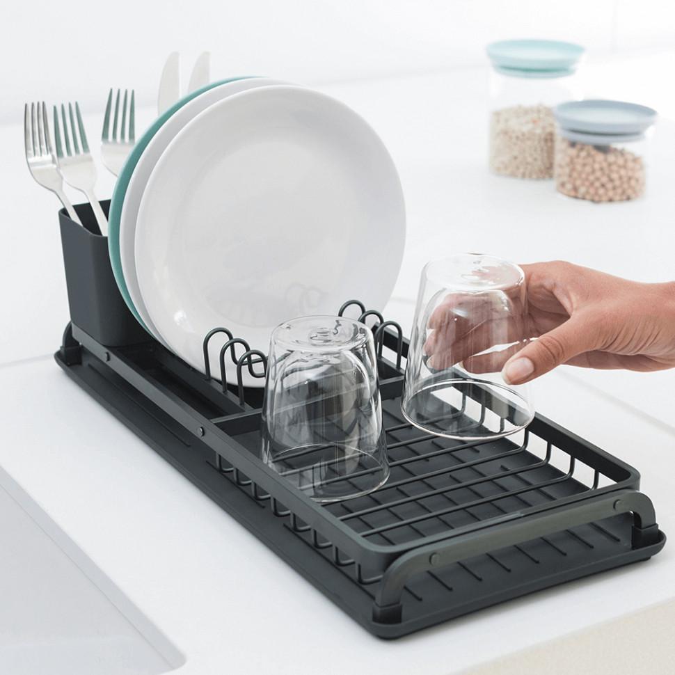 Brabantia Сушилка для посуды 12,5х20х46,3 см темно-серая | https://grandposuda.com.ua
