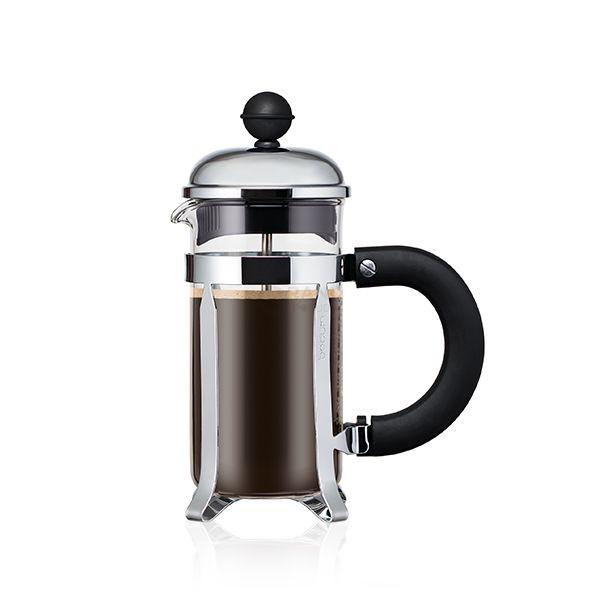 Bodum Френч-прес з ручкою, сріблястий, 0,35 л, Chambord | https://grandposuda.com.ua