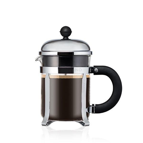 Bodum Френч-прес з ручкою, сріблястий, 0,5 л, Chambord | https://grandposuda.com.ua
