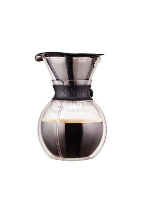 Bodum Кофейник с двойными стенками черный, 1 л, Pour Over | https://grandposuda.com.ua