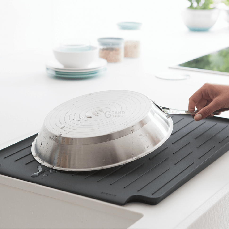 Brabantia Сушилка для посуды темно-серая 13х38,5х50 см | https://grandposuda.com.ua