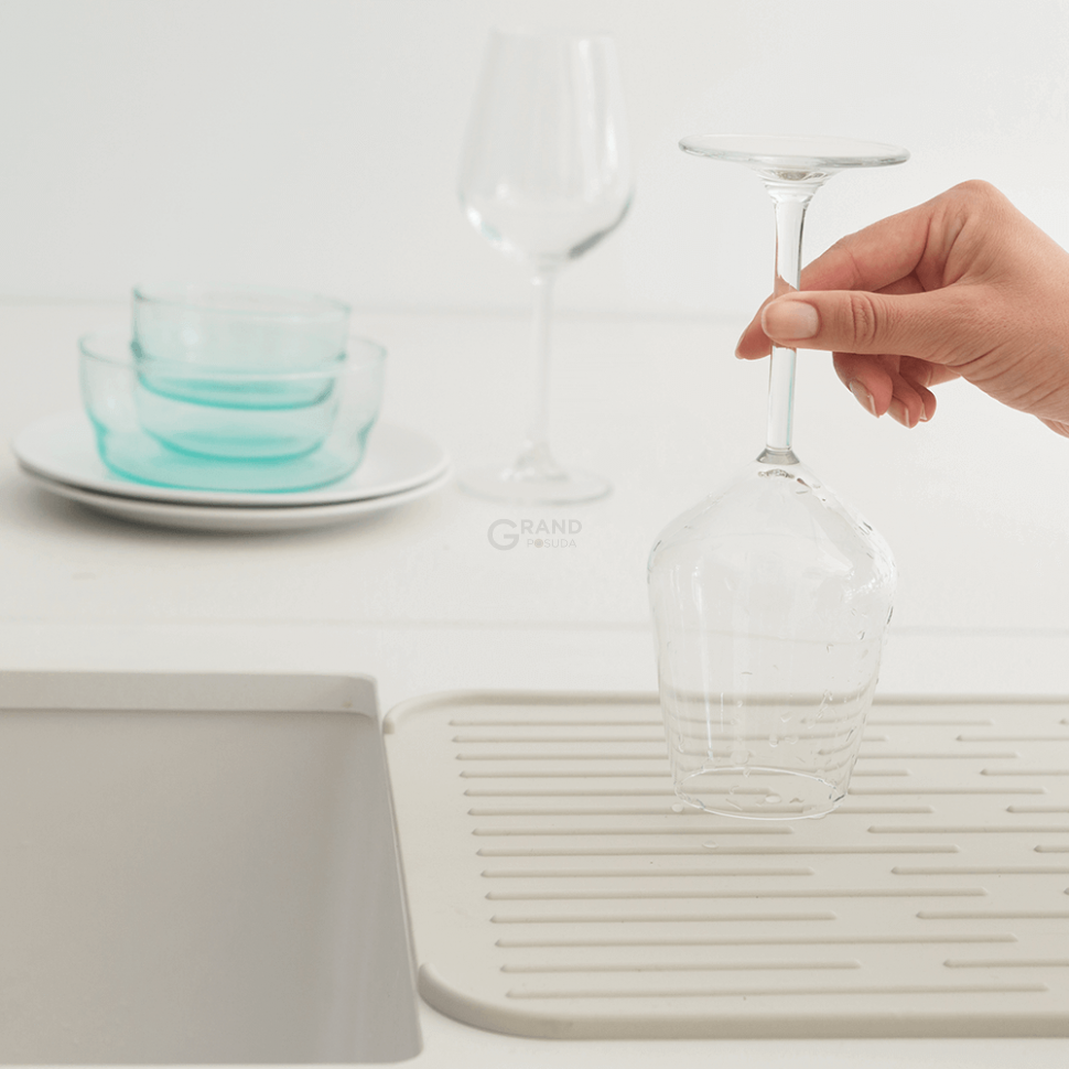 Brabantia Коврик - сушилка для посуды 0,9х32,5х43,8 см светло-серый | https://grandposuda.com.ua