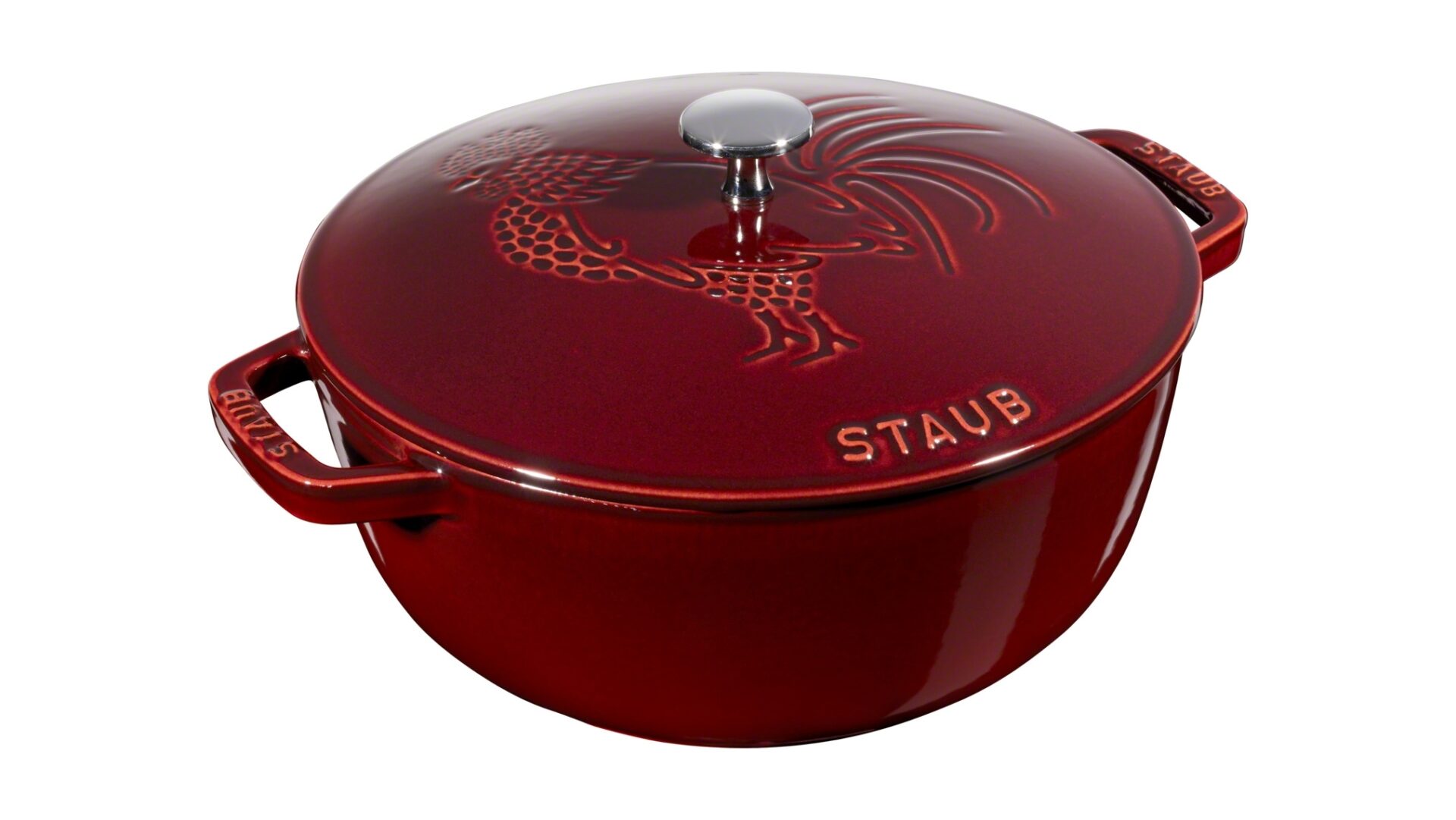 Staub Кокот Півень 24 см, гранатовий | https://grandposuda.com.ua