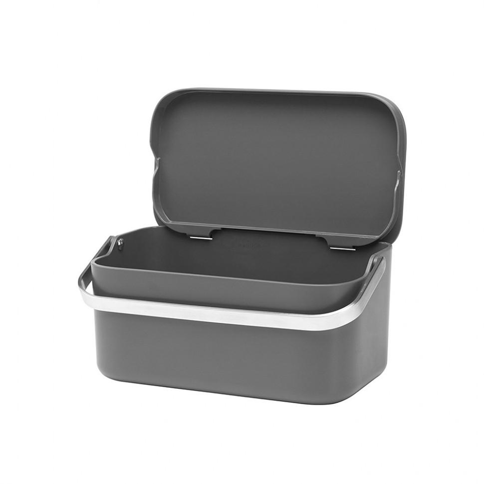 Brabantia Контейнер для харчових відходів 10,7х22,1х12,7см темно-сірий Sink side | https://grandposuda.com.ua