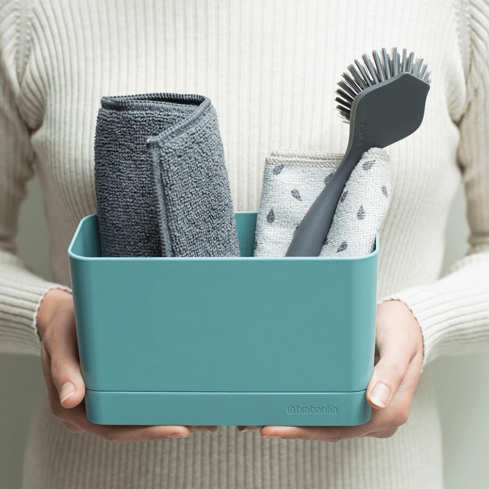 Brabantia Щітка для посуду з підставкою-присоскою 6х23,5х11 см темно-сіра Sink side | https://grandposuda.com.ua