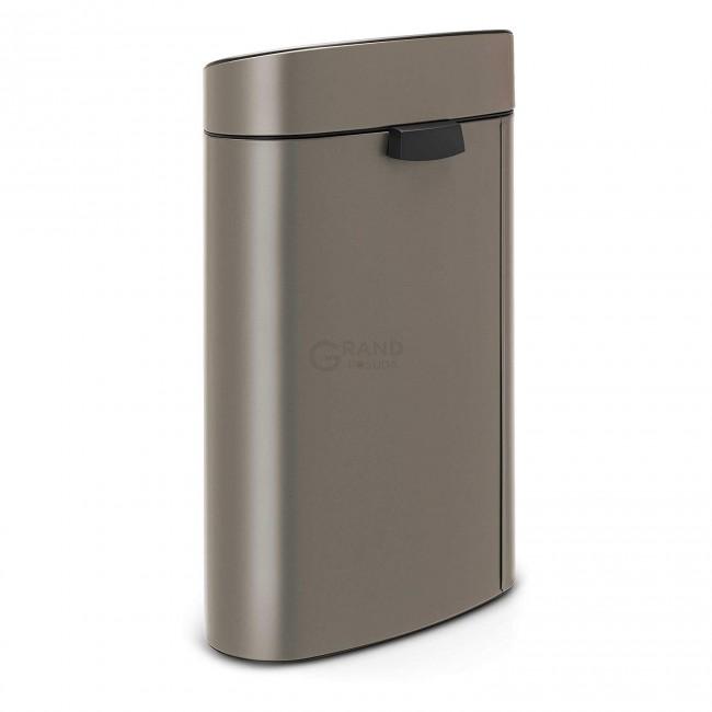 Brabantia Двосекційний сміттєвий бак 10 і 23 л платиновий Touch Bin | https://grandposuda.com.ua