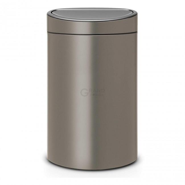 Brabantia Двосекційний сміттєвий бак 10 і 23 л платиновий Touch Bin | https://grandposuda.com.ua