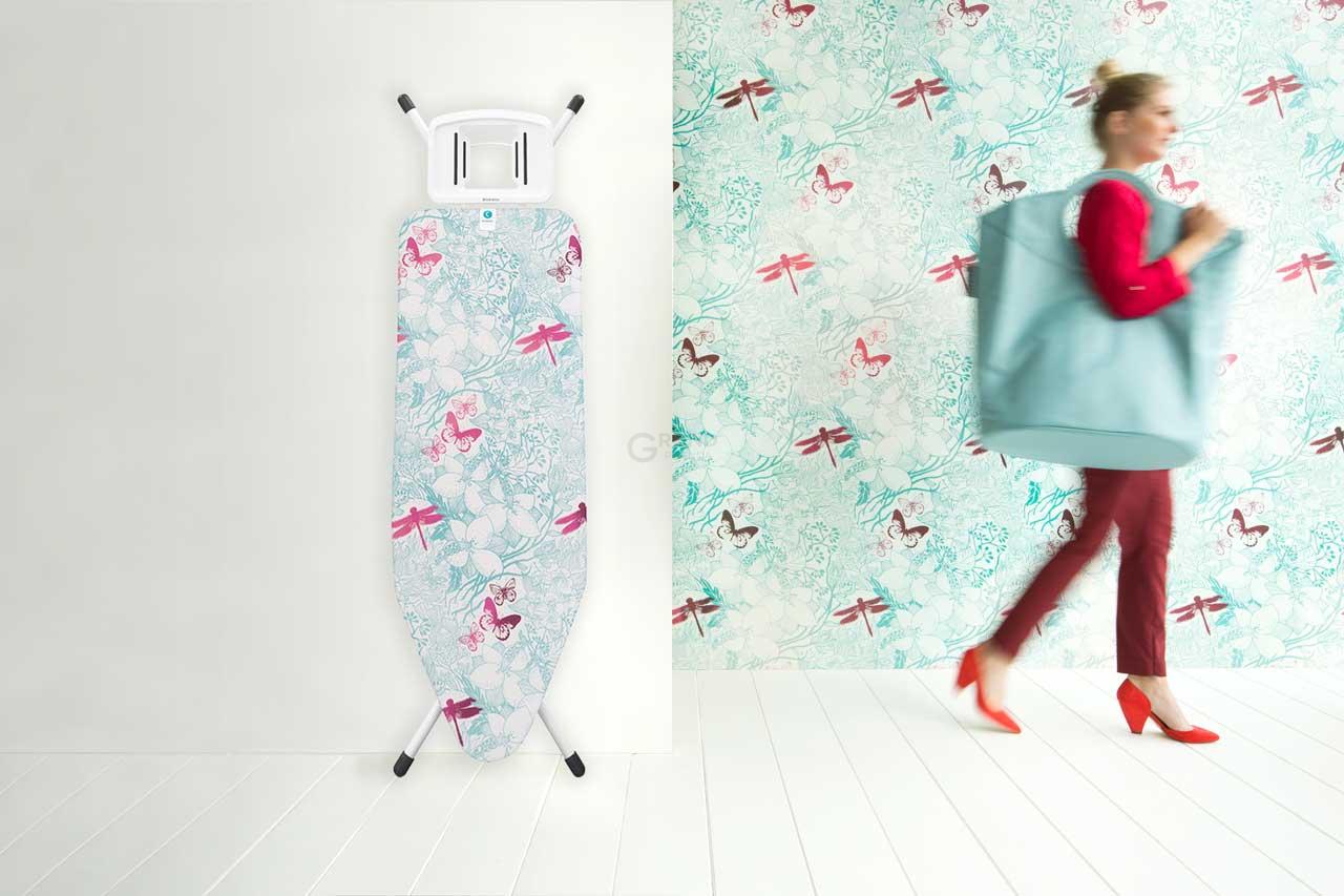 Brabantia Дошка зі стаціонарної підставкою для парової праски 124 x 45 см (С) Botanical | https://grandposuda.com.ua