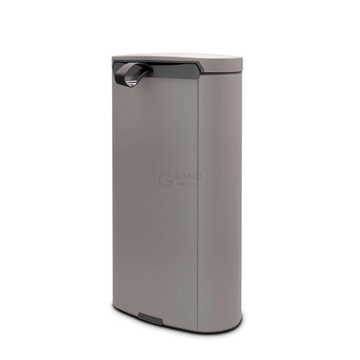 Brabantia Сміттєвий бак з педаллю 30 л, безшумний мінерально-сірий Flatback + | https://grandposuda.com.ua