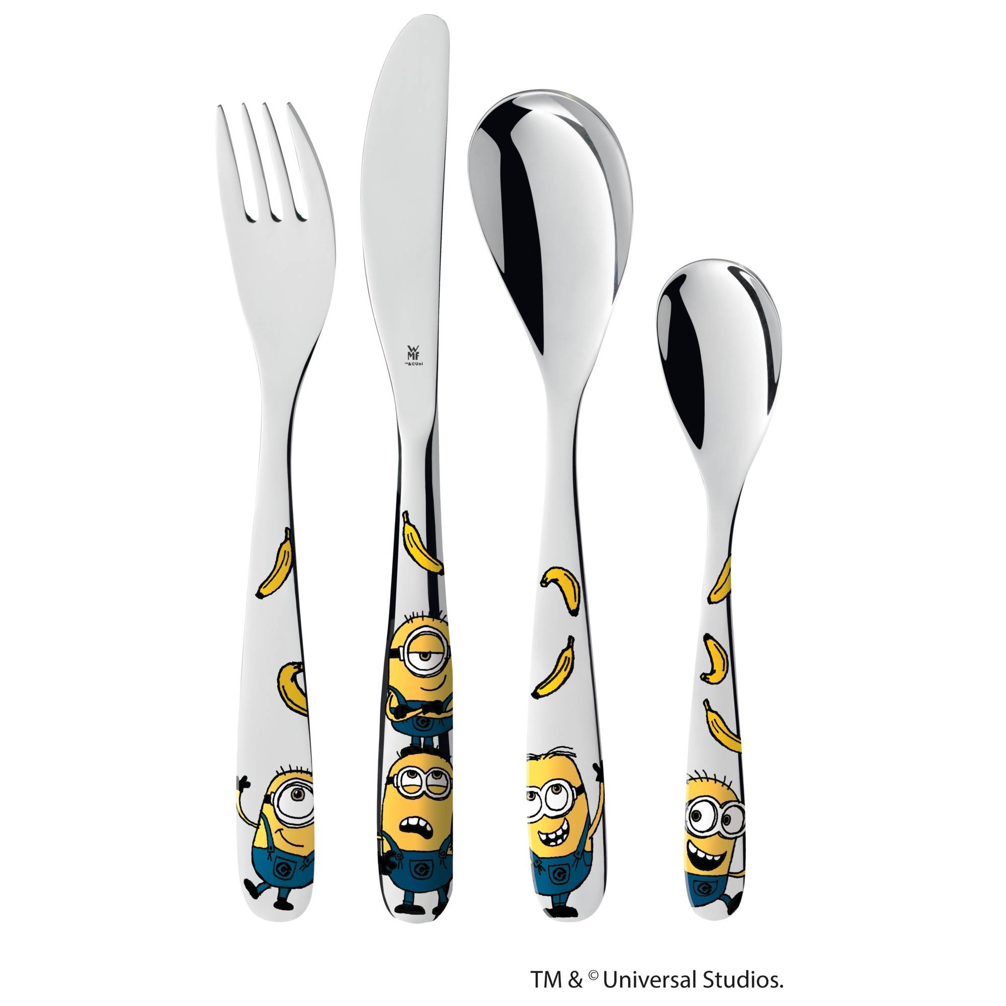 WMF Набор детских столовых приборов 4 предмета Minions | https://grandposuda.com.ua