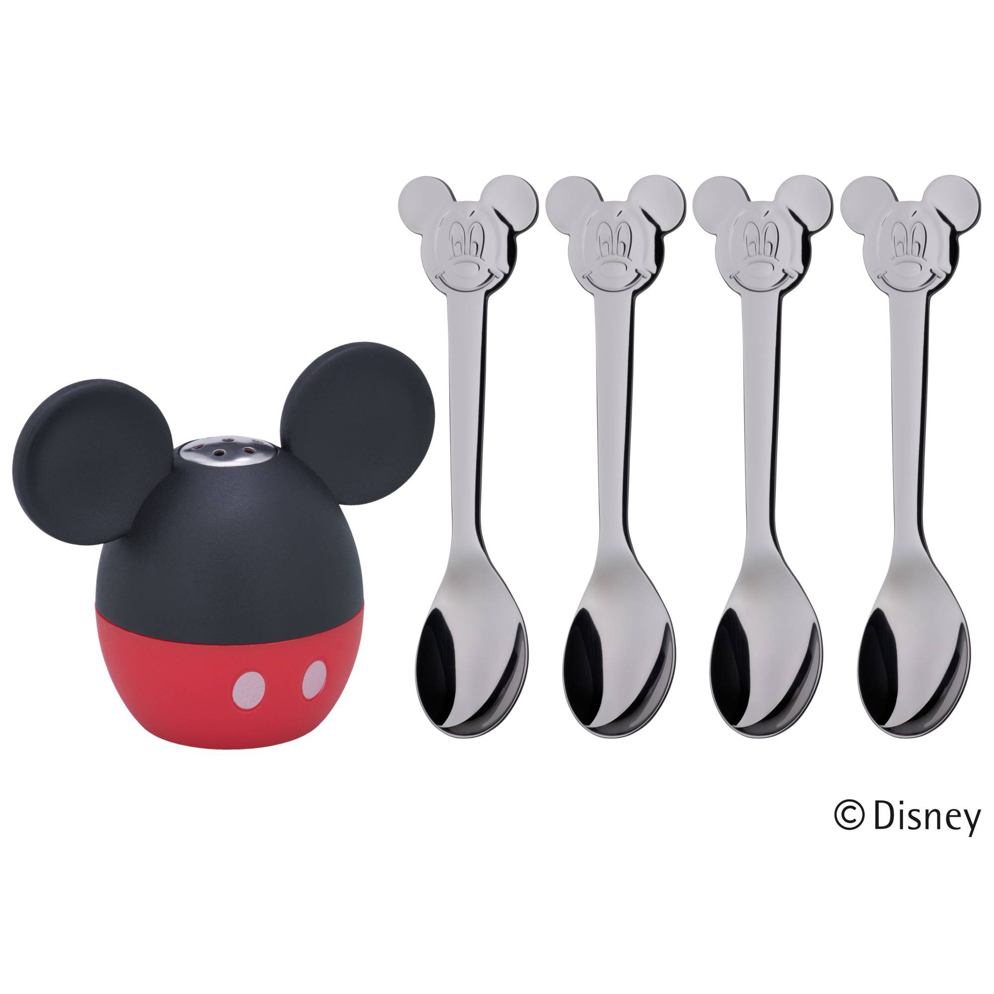 WMF Набір сільниця і 4 дитячих ложки Mickey Mouse | https://grandposuda.com.ua