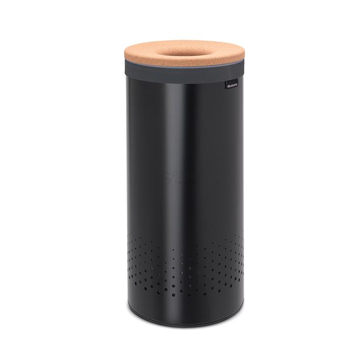 Brabantia Бак для білизни (35л) чорний матовий пробкова кришка | https://grandposuda.com.ua