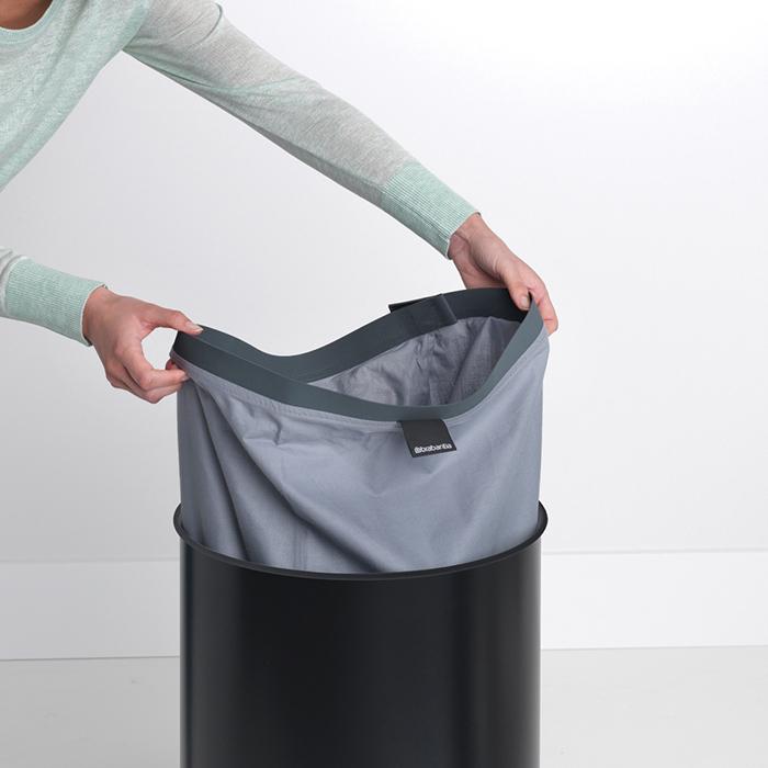 Brabantia Бак для білизни (60л) чорний з коркової кришкою | https://grandposuda.com.ua