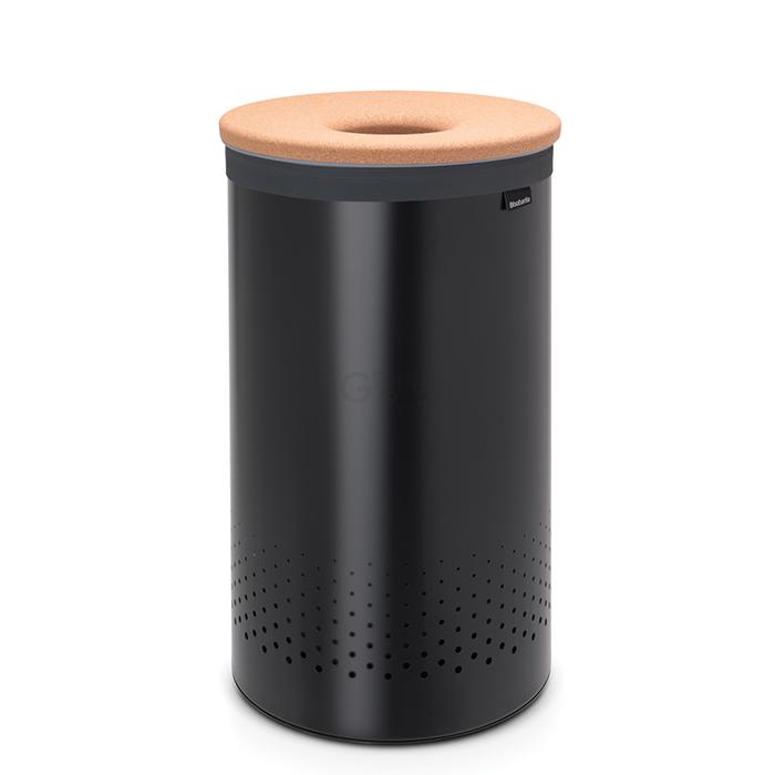 Brabantia Бак для білизни (60л) чорний з коркової кришкою | https://grandposuda.com.ua