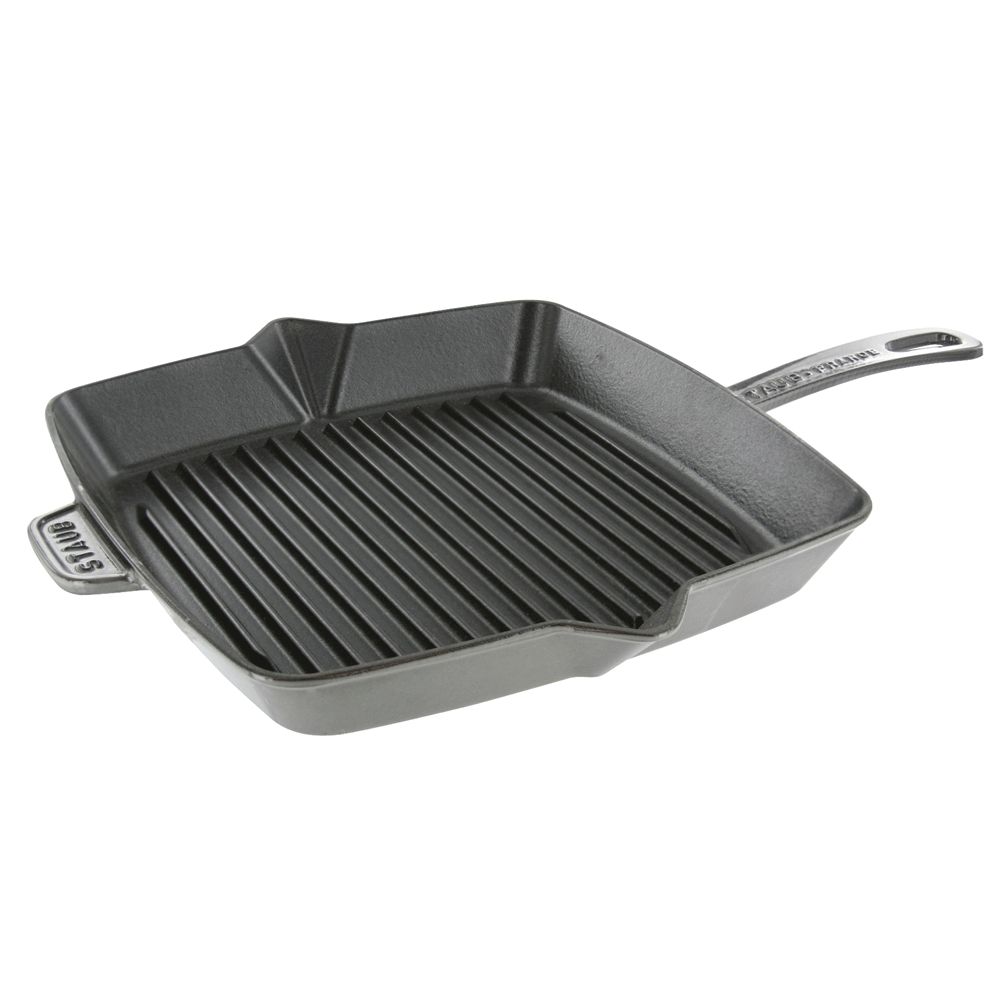 Staub Сковорода гриль квадратная 26 см Graphite Grey | https://grandposuda.com.ua