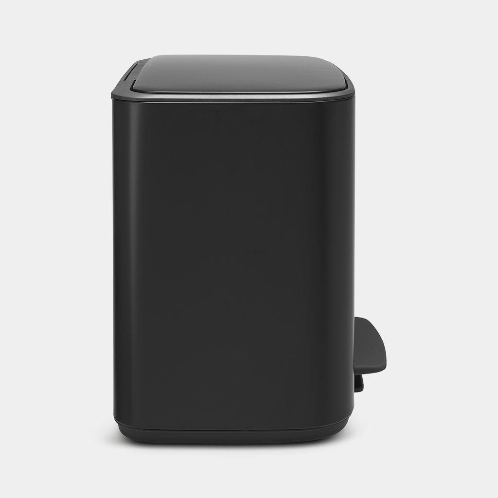 Brabantia Сміттєвий бак з педаллю 3х11 л чорний матовий трисекційний Pedal Bin Bo | https://grandposuda.com.ua
