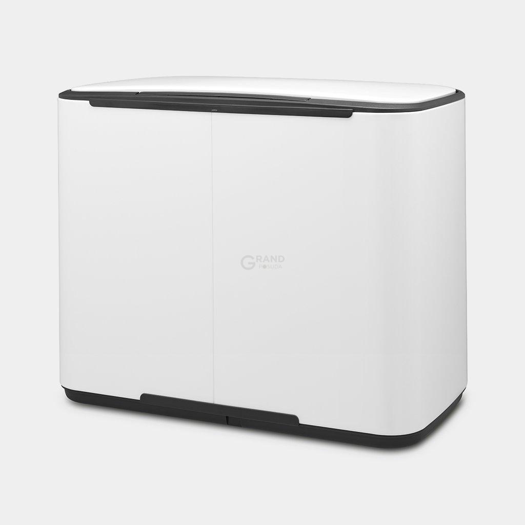 Brabantia Сміттєвий бак з педаллю 11 + 23 л білий двосекційний Pedal Bin Bo | https://grandposuda.com.ua