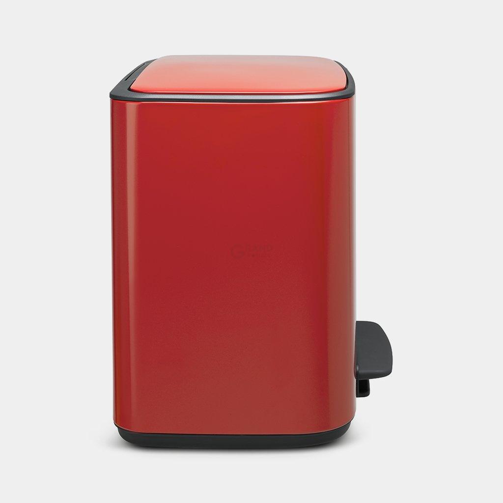 Brabantia Сміттєвий бак з педаллю 11 + 23 л червоний двосекційний Pedal Bin Bo | https://grandposuda.com.ua