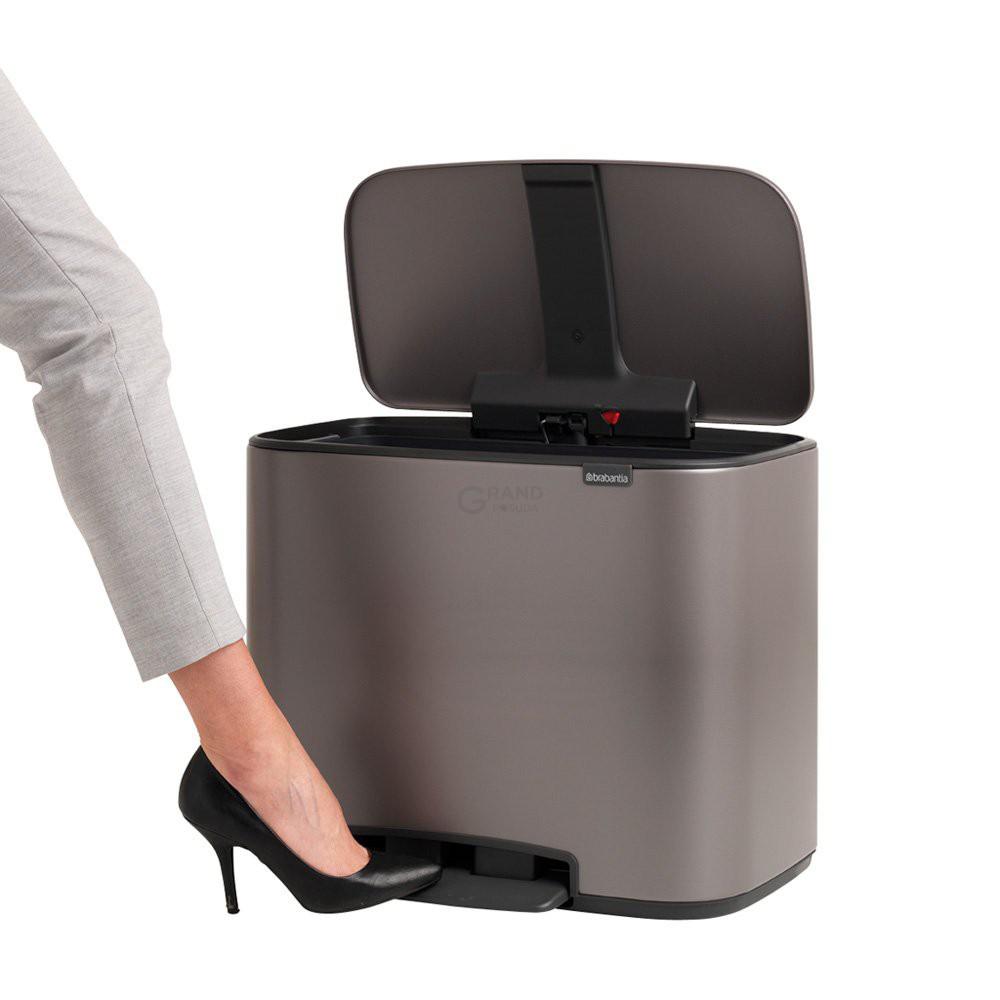 Brabantia Мусорный бак с педалью, 36 л платиновый Pedal Bin Bo | https://grandposuda.com.ua