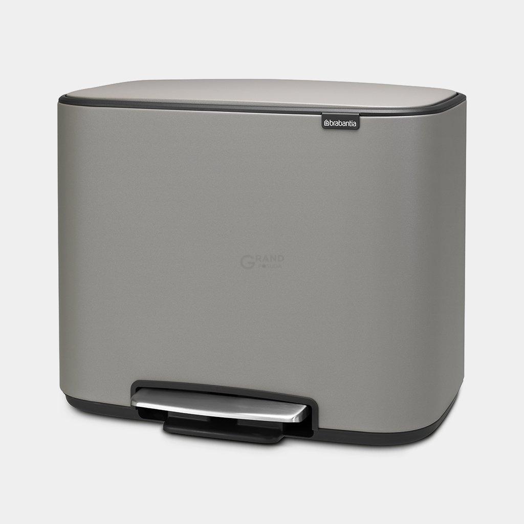 Brabantia Сміттєвий бак з педаллю 3х11 л сірий трисекційний Pedal Bin Bo | https://grandposuda.com.ua