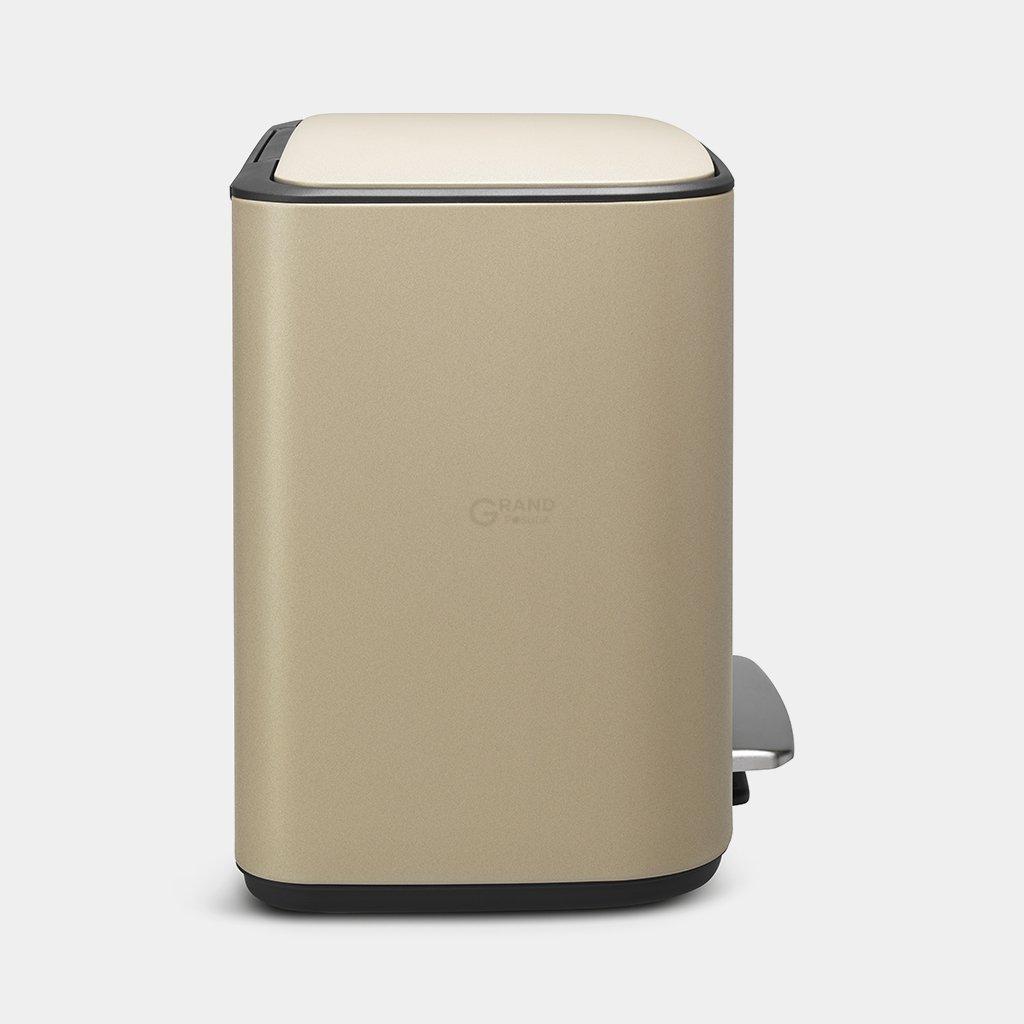 Brabantia Сміттєвий бак з педаллю 11 + 23 л золотий двосекційний Pedal Bin Bo | https://grandposuda.com.ua