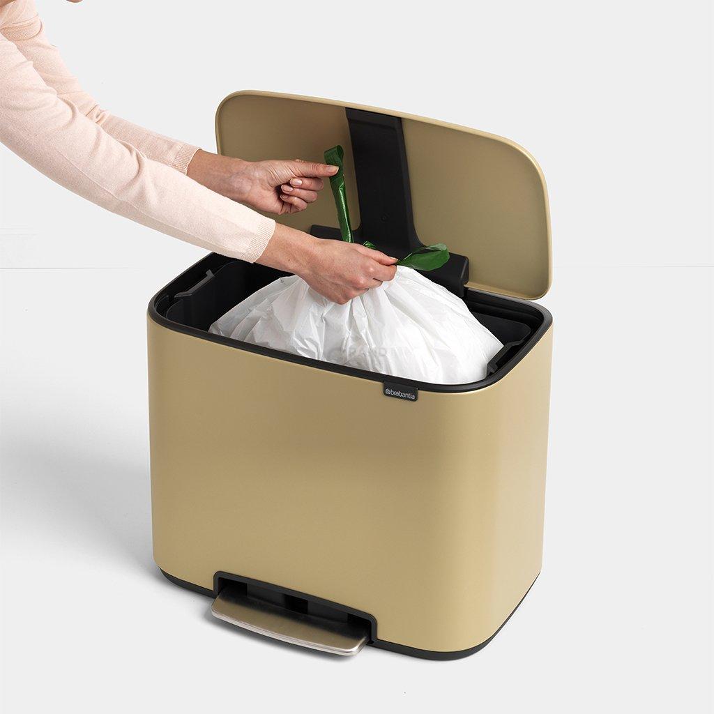 Brabantia Сміттєвий бак з педаллю, 36 л золотий Pedal Bin Bo | https://grandposuda.com.ua