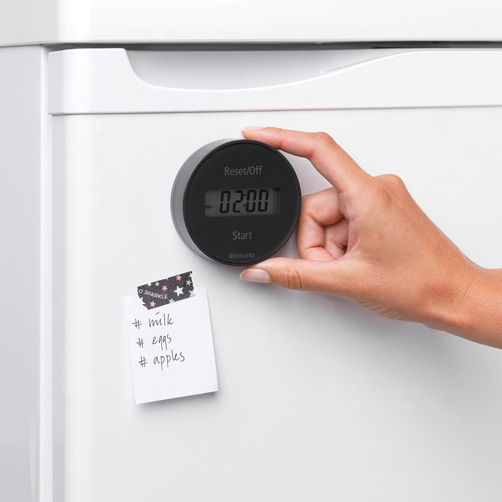 Brabantia Таймер кухонный 7,6х7,6х2,5 см темно-серый Tasty Colours Plus | https://grandposuda.com.ua