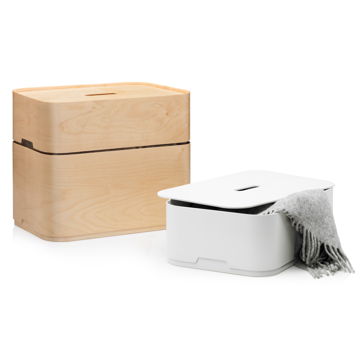 Iittala Ємність для зберігання 15х30х45 см біла Vakka | https://grandposuda.com.ua