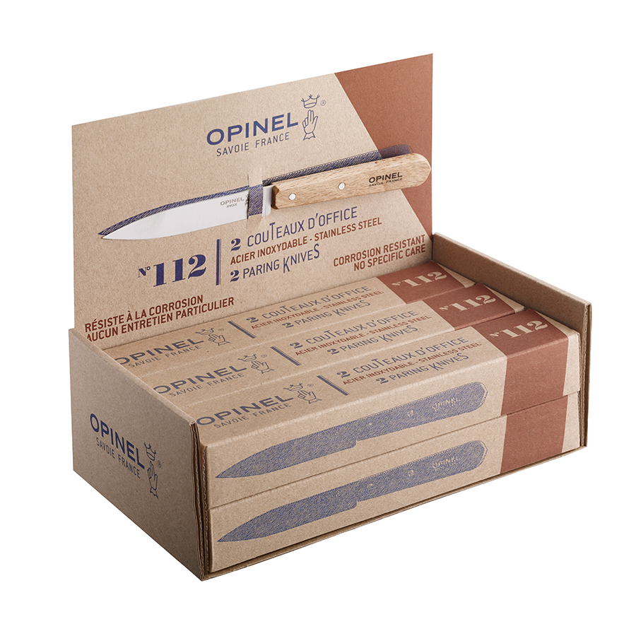 Opinel Набір з 2 ножів 10 см металік / дерево Stainless Steel | https://grandposuda.com.ua