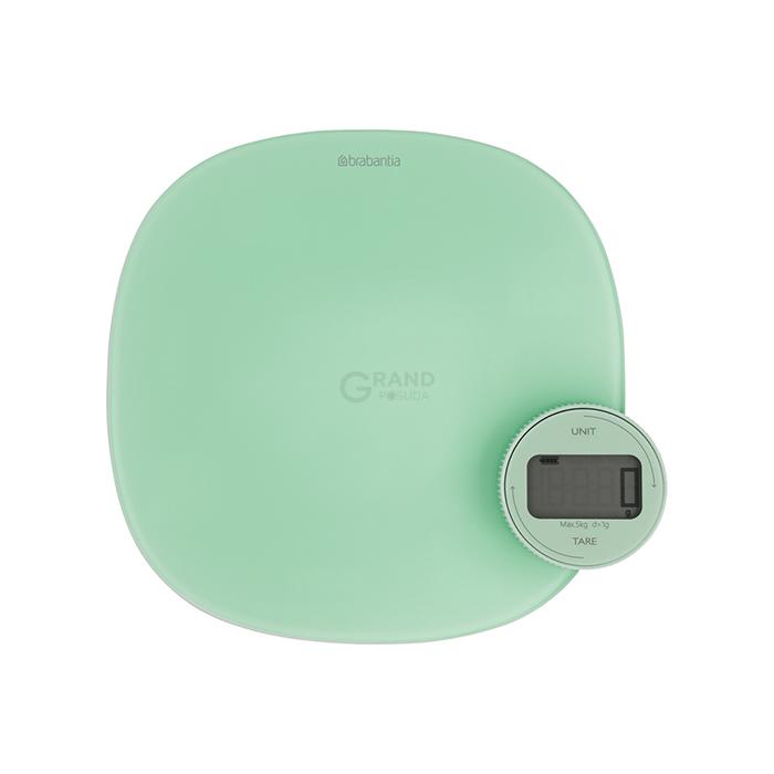 Brabantia Весы кухонные цифровые без батареек 4,5х20х20 см мятные Tasty Colours Plus | https://grandposuda.com.ua