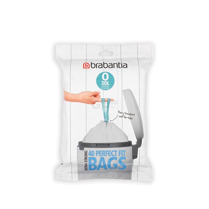 Brabantia Мішки для сміття PerfectFit 30 л, Про 40 мішків білих | https://grandposuda.com.ua