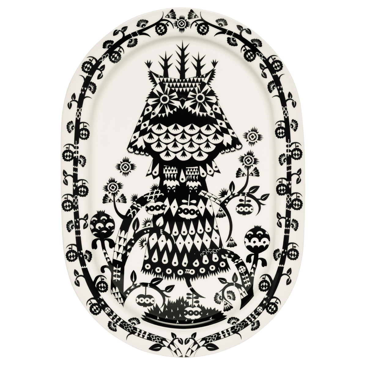 Iittala Блюдо сервіровки Ø 41 см біло-чорне Taika | https://grandposuda.com.ua
