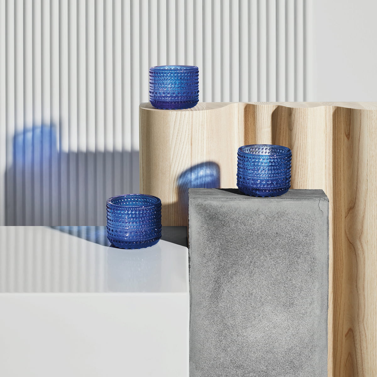 Iittala Подсвечник 6,4х7,7 см темно-синий Kastehelmi | https://grandposuda.com.ua