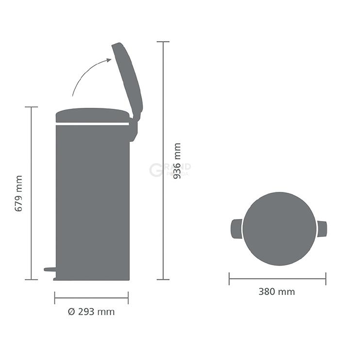 Brabantia Сміттєвий бак з педаллю 30 л Patrice NewIcon | https://grandposuda.com.ua