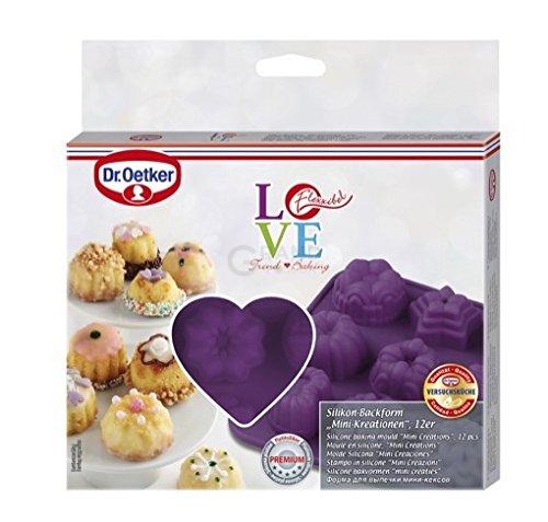 Dr. Oetker Форма для выпечки силиконовая на 12 кексов Flexxibel Love | https://grandposuda.com.ua