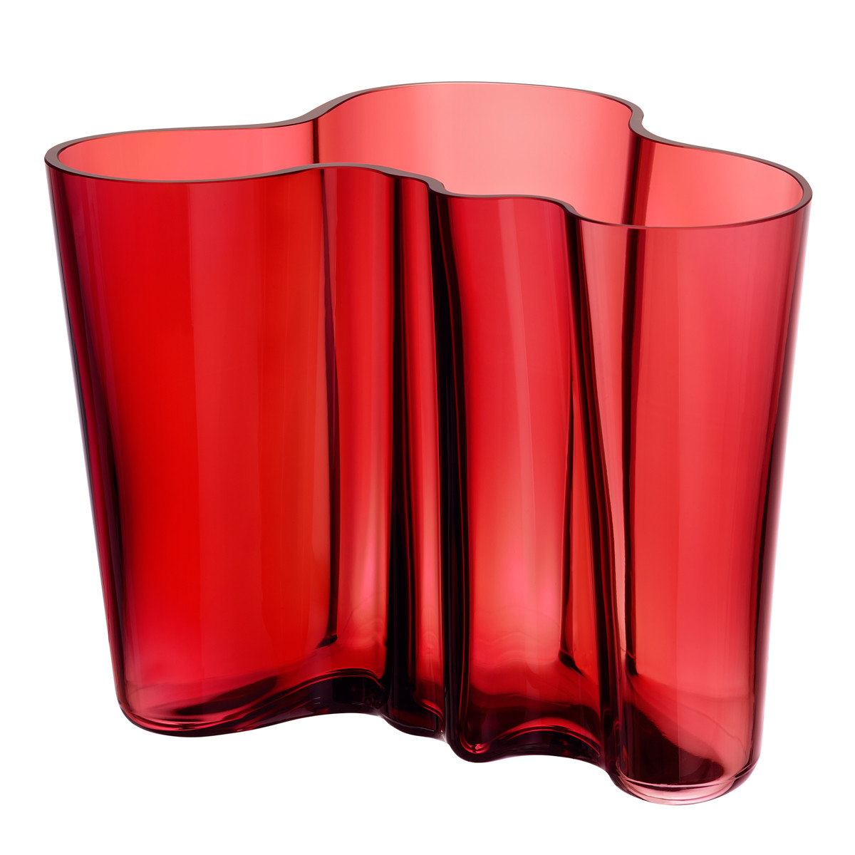 Iittala Ваза 16х19х20 см красная Aalto | https://grandposuda.com.ua