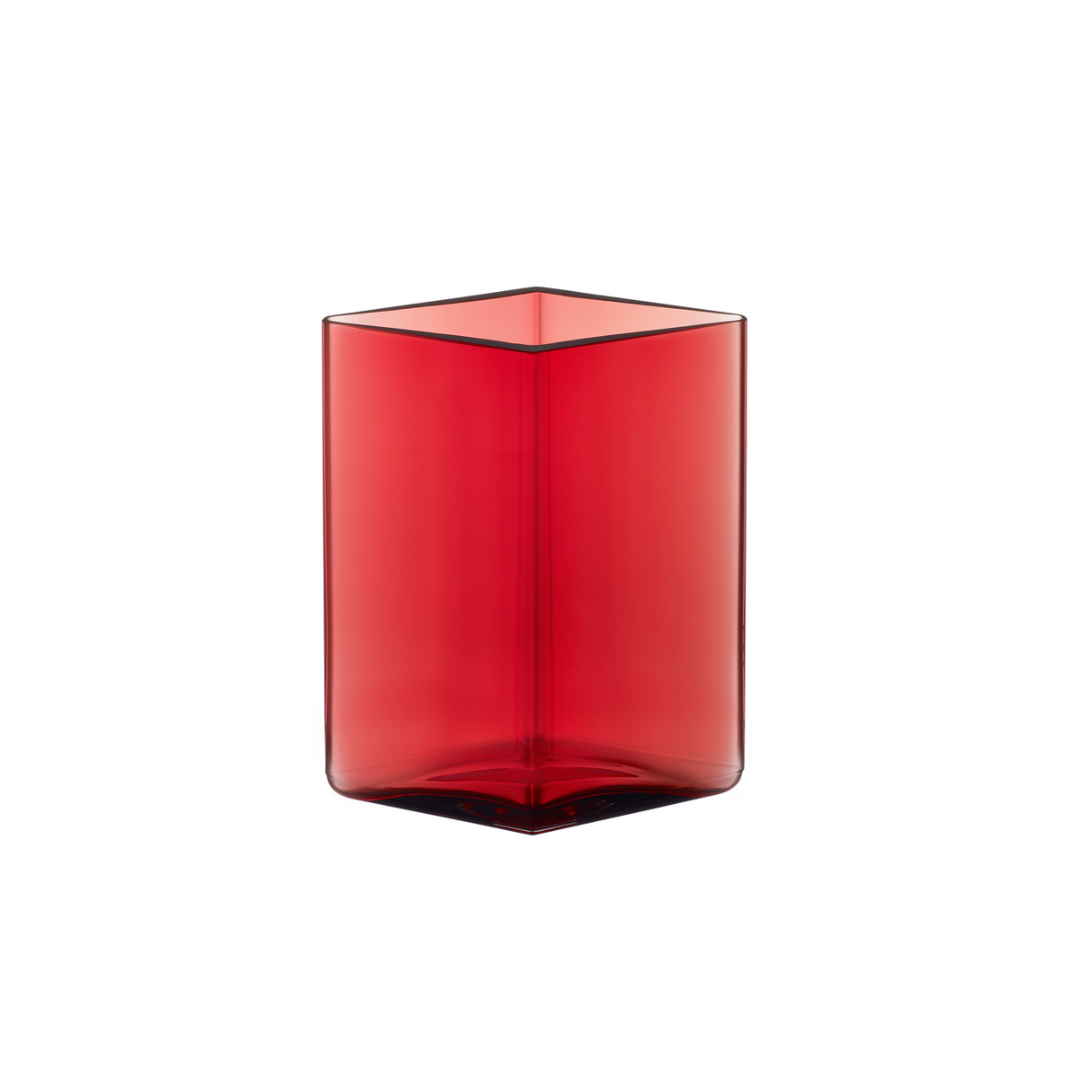 Iittala Ваза 14х11,5х11,5 см красная Ruutu | https://grandposuda.com.ua