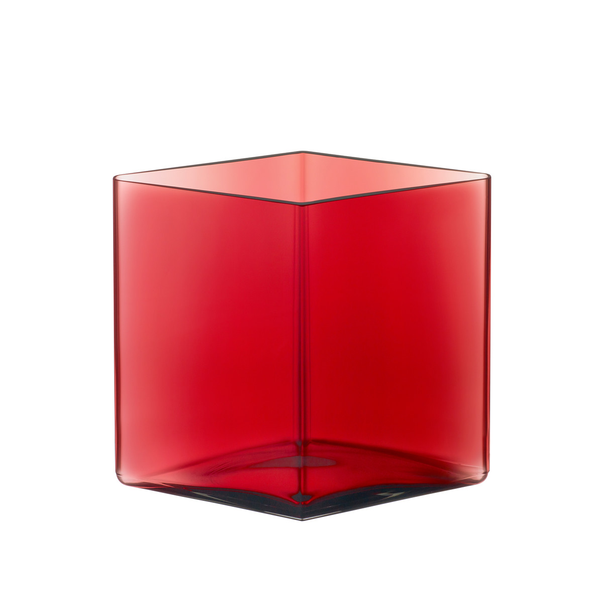 Iittala Ваза 18х20,5х20,5 см красная Ruutu | https://grandposuda.com.ua