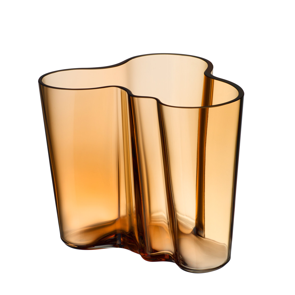 Iittala Ваза 9,5х9,5х11,5 см янтарная Aalto | https://grandposuda.com.ua
