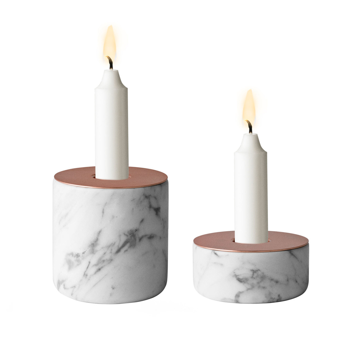 Подсвечник 9x8x8x8 см черный мрамор/медный Chunk of Marble Menu | https://grandposuda.com.ua