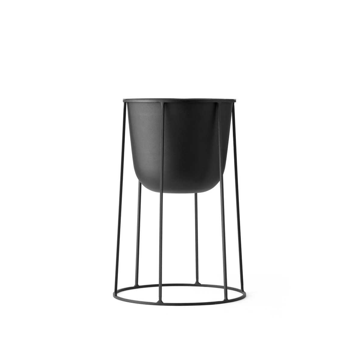 Цветочный горшок 17x23x23x17 см черный Wire Menu | https://grandposuda.com.ua