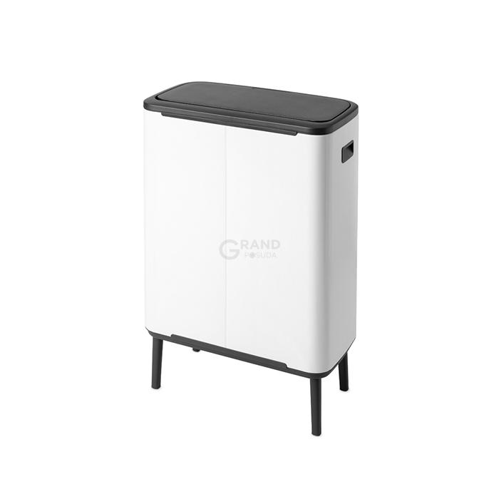 Brabantia Сміттєвий бак з ніжками 2х30 л білий Bo Touch Bin | https://grandposuda.com.ua