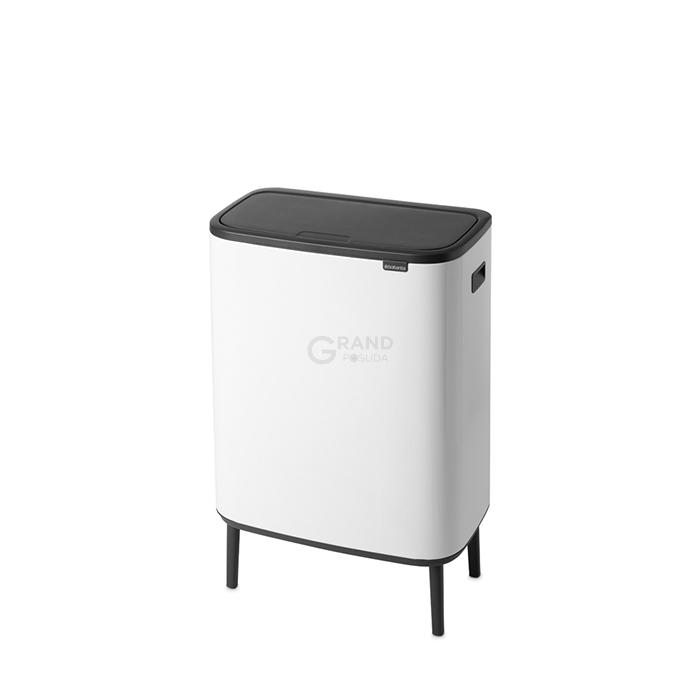 Brabantia Сміттєвий бак з ніжками 2х30 л білий Bo Touch Bin | https://grandposuda.com.ua