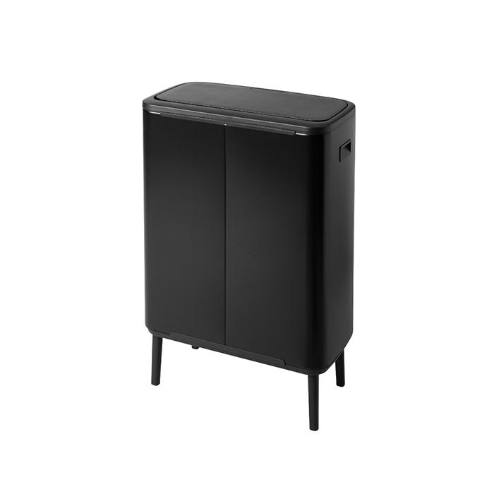 Brabantia Сміттєвий бак з ніжками 2х30 л чорний матовий Bo Touch Bin | https://grandposuda.com.ua